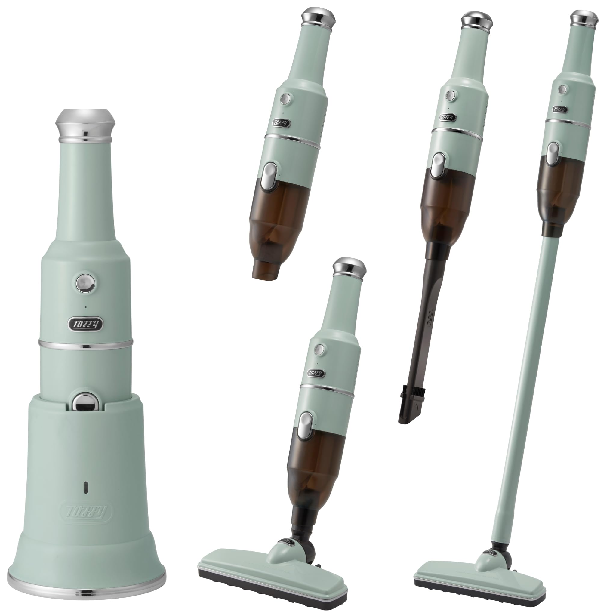 【送料無料】【/】 コードレススティッククリーナー HW-VC2 掃除機 充電式 パワフル吸引 専用充電台 ノズル付属 お手入れ簡単 レトロ ペ|Sora Value