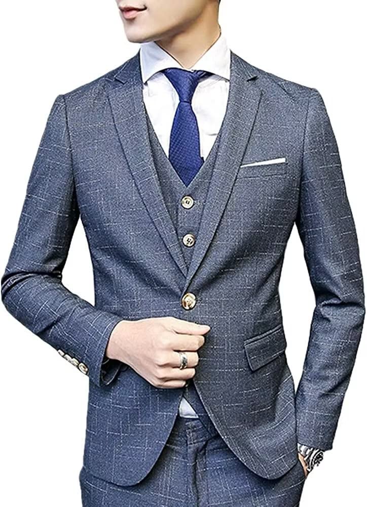 【送料無料】スーツ メンズ スリーピース 上下セット 2つボタン 一つボタン スリム 防シワ カジュアル スーツ ジャケット スラックス 3｜Sora Value