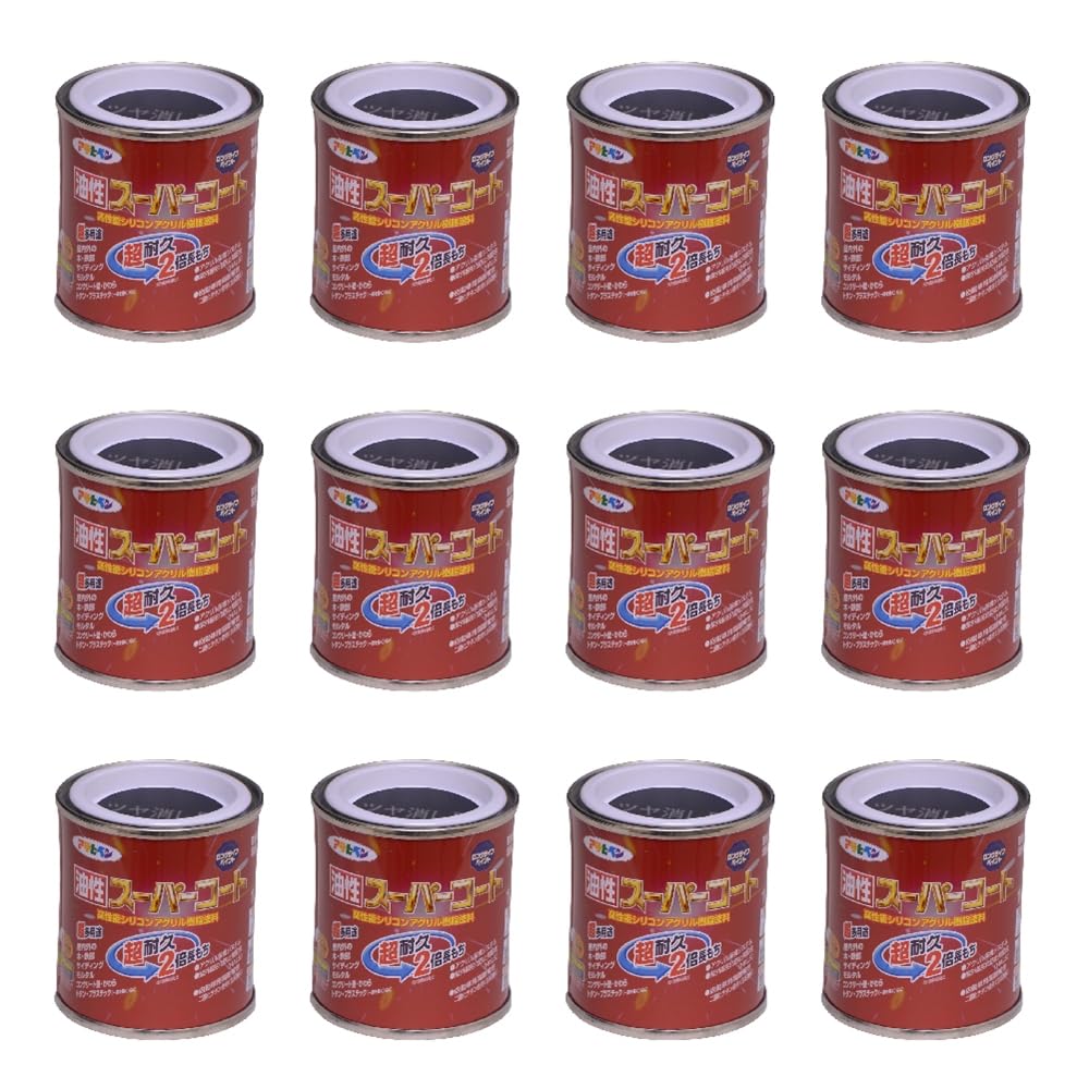 アサヒペン 油性百貨店厚地の外套 1/12L ツヤ消し黒 ×12個 貨物輸送無料