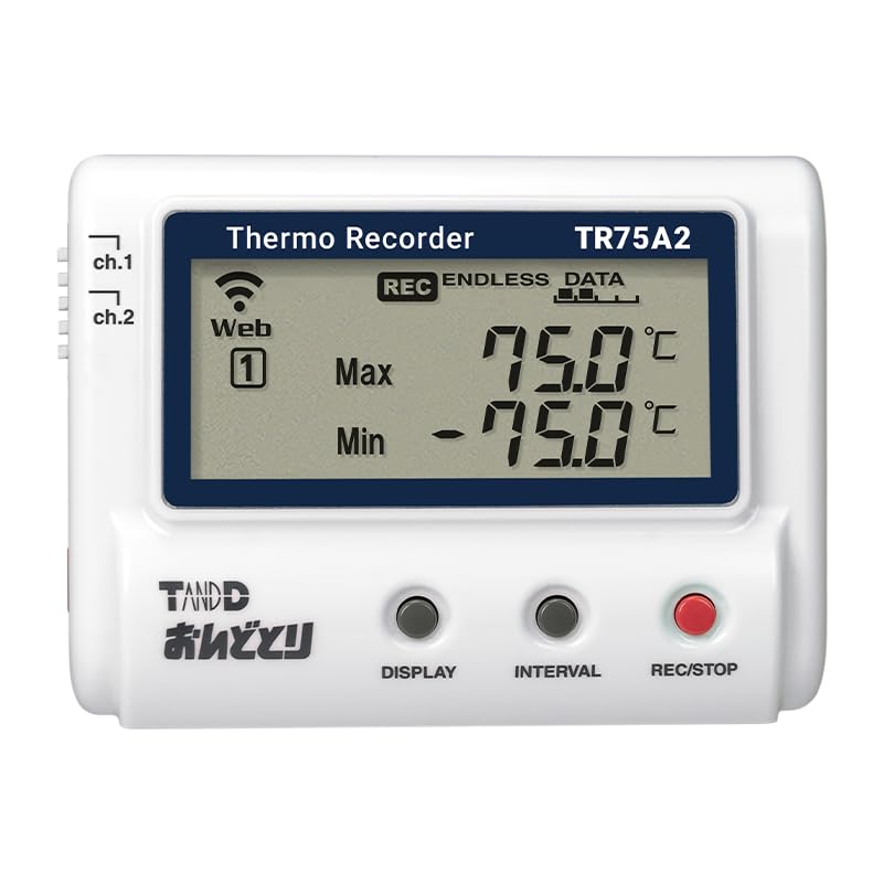 ティアンドデイ クラウド相応う 気温資料ロガー 熱電対相応う おんどとり TR75A2 貨物輸送無料