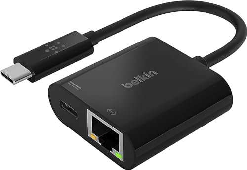 Belkin USB-C to Gigabit Ethernet + USB-C 60W PD対応 有線LAN 変換アダプター iPho 送料無料