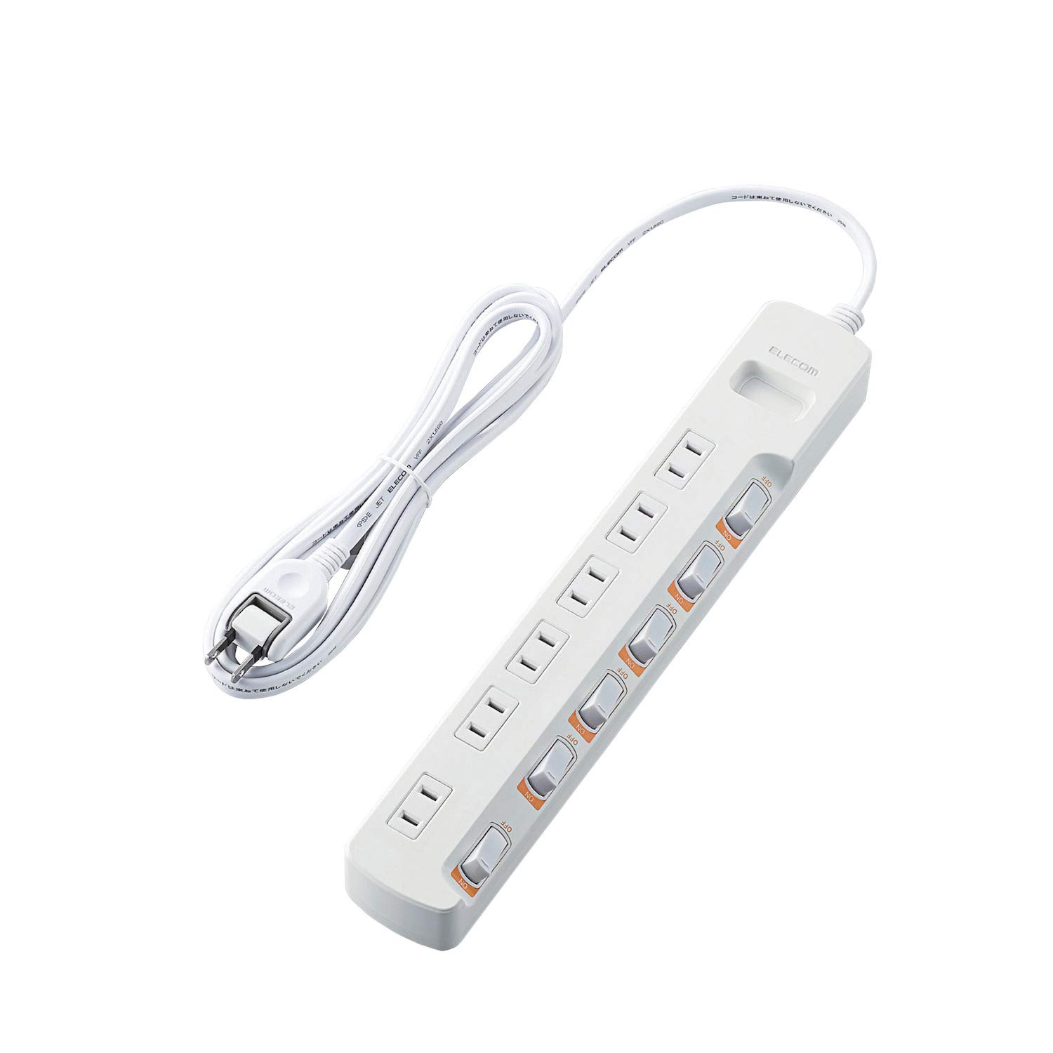 エレコム 電源タップ 雷ガード 3m ホワイト T-ECOY053NDA 7個 RoHS対応抜け止め7個口タップ - T-ECOY053NDA