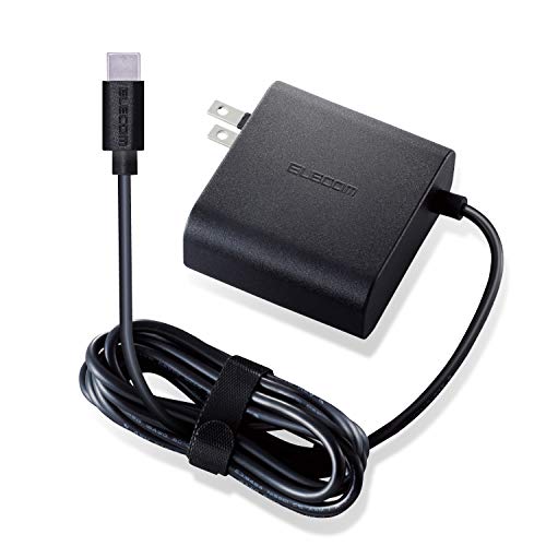 エレコム ノートPC用ACアダプター Type-C PD対応 45W ケーブル一体型 2m ブラック ACDC-PD0145BK 送料無料
