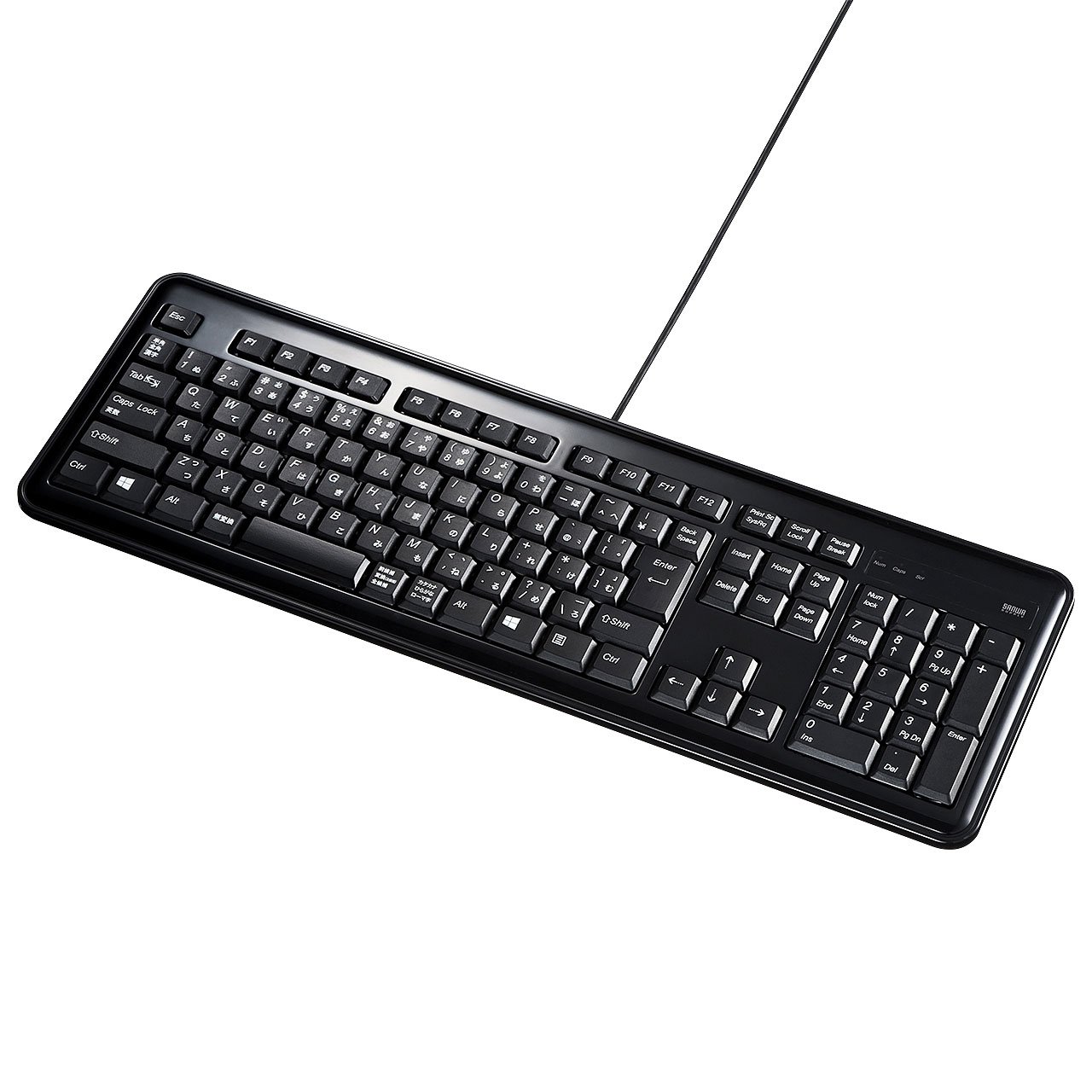 サンワサプライ USBハブ付キーボード 薄型メンブレン テンキー有り USB2ポート付き ブラック SKB-SL21UHBK 送料無料