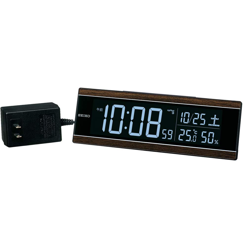 セイコークロック(Seiko Clock) 置き時計 目覚まし時計 電波 デジタル 交流式 カラー液晶 シリーズC3 03:茶木目 本体 送料無料
