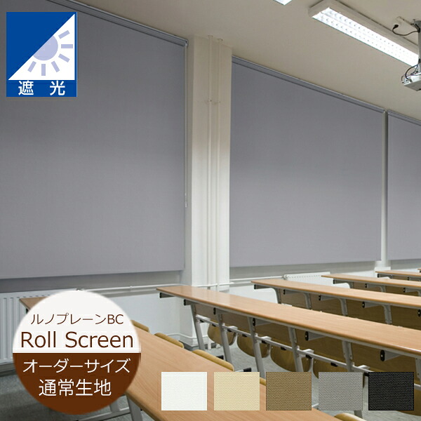 ロールスクリーン ルノプレーンBC 遮光 通常仕様（幅45～250cm 高さ10～300cm）【幅広】遮光1級 トーソー ロールスクリーン オーダー 日本製 防炎 ※サイズ別価格表をご確認ください