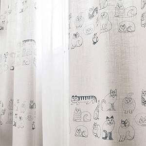 楽天市場】リサ・ラーソン カーテン スケッチ 巾100×丈200cm（1枚入