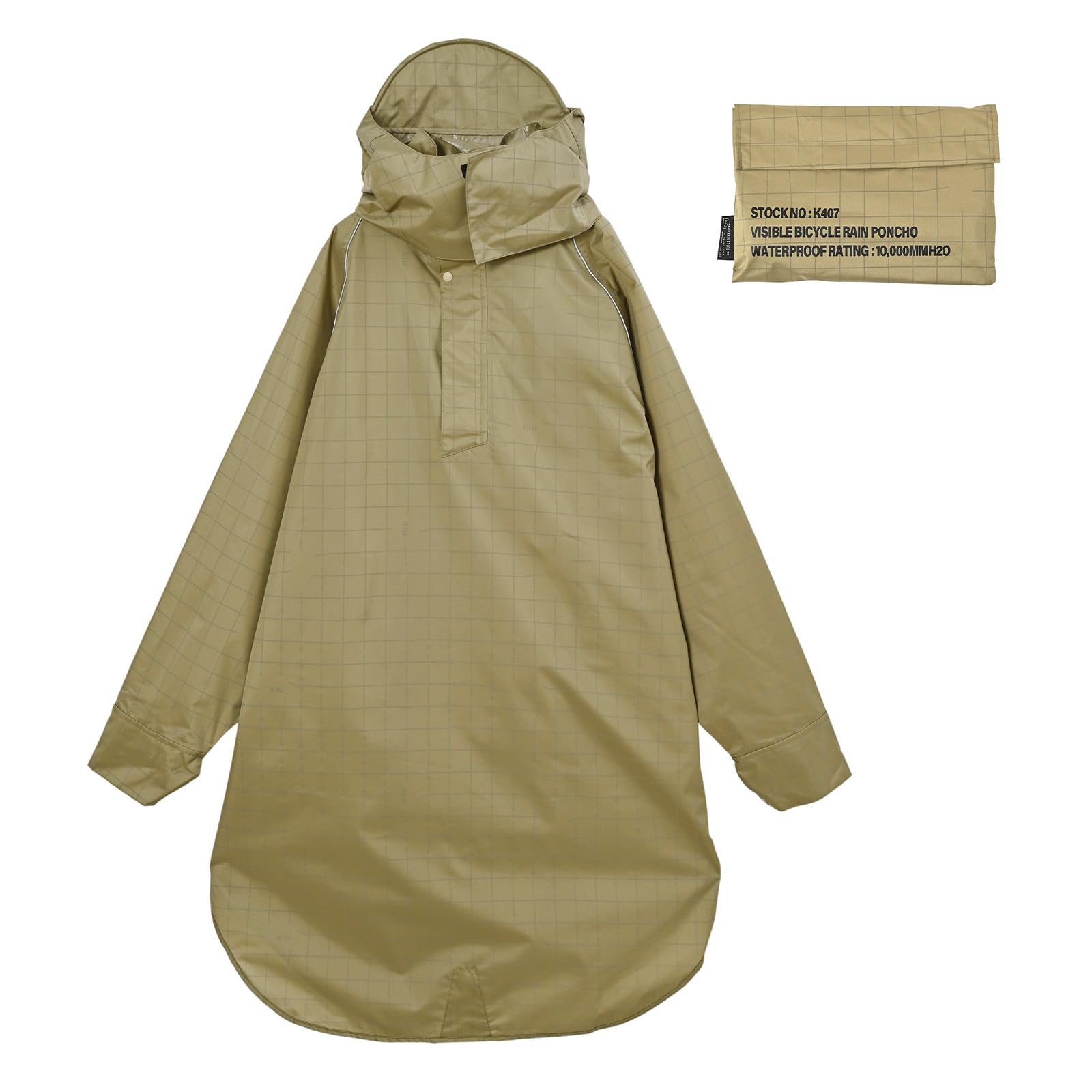 [キウ] ビジブルバイシクルレインポンチョ VISIBLE BICYCLE RAIN PONCHO 防水 撥水 はっ水 耐水 雨対策 台風 梅雨 レインコート