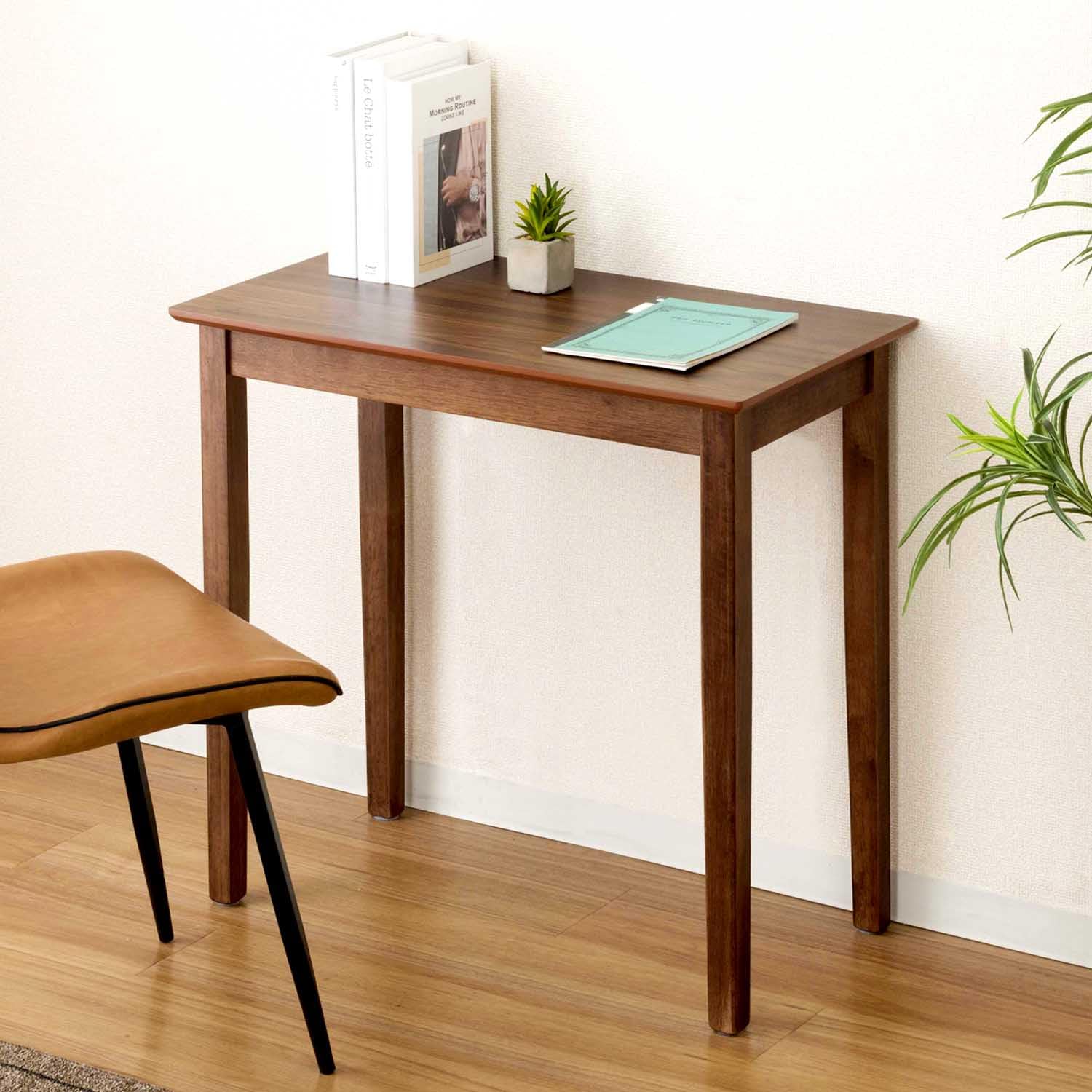 ドウシシャ パーソナルテーブル ダイニング デスク テーブル コンパクト 一人用 幅75cm 奥行40cm 高さ70cm ブラウン ダークブラウン 木