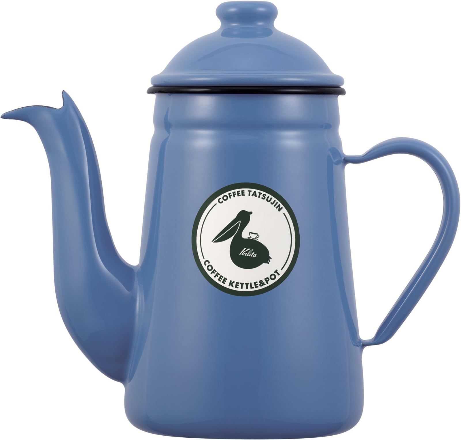 カリタ  日本製 保温性も止ん事無い 琺瑯コーヒーポット 青碧 BL 1000ml 直火 ホーローコーヒーはやりっ児 伽藍鳥 1L #52307ドリップポット ケト