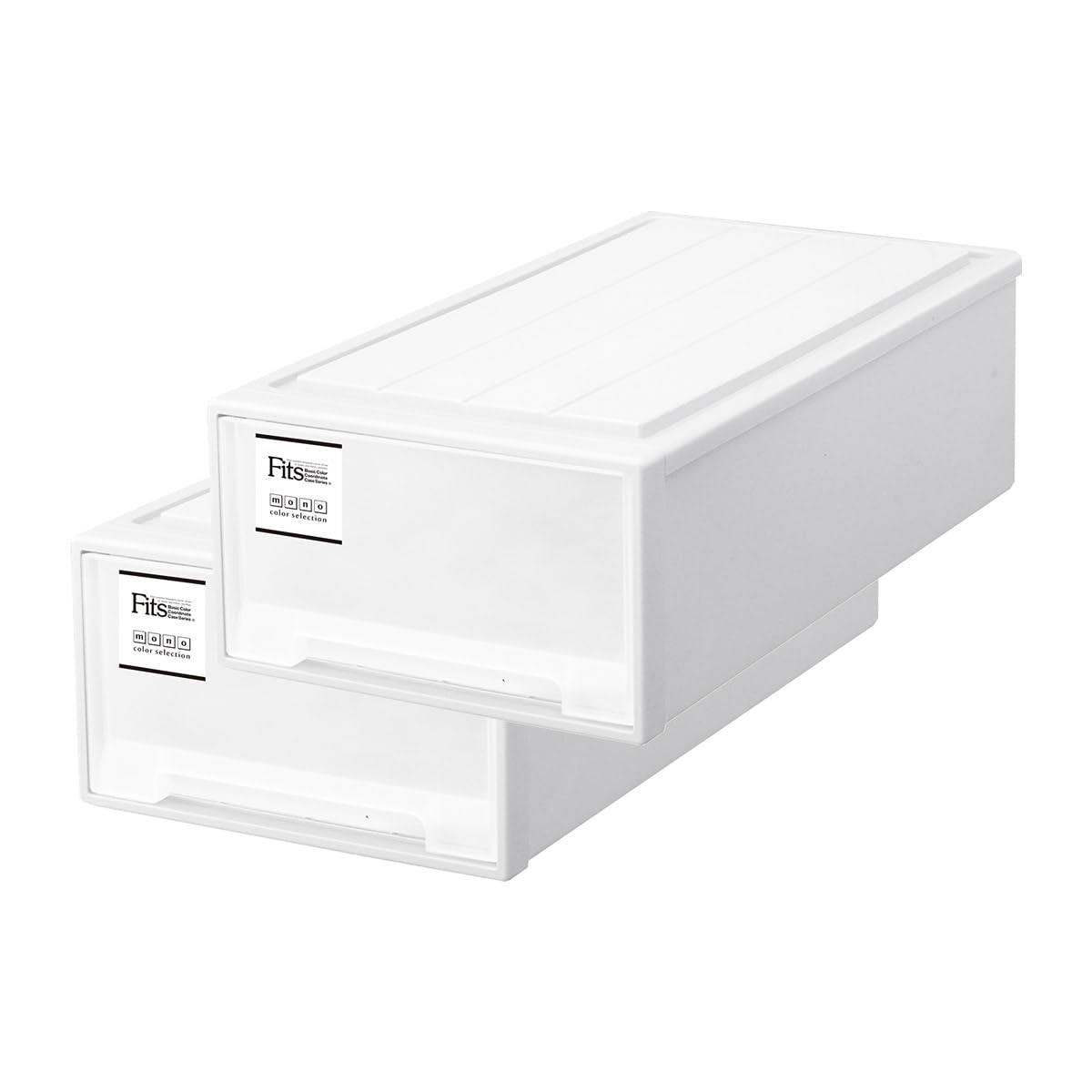 【通販限定個セット】 収納ボックス フィッツケース 押入れ 幅39×奥行74×高さ23cm 収納ケース たわみにくい 衣装ケース 日本製 【色