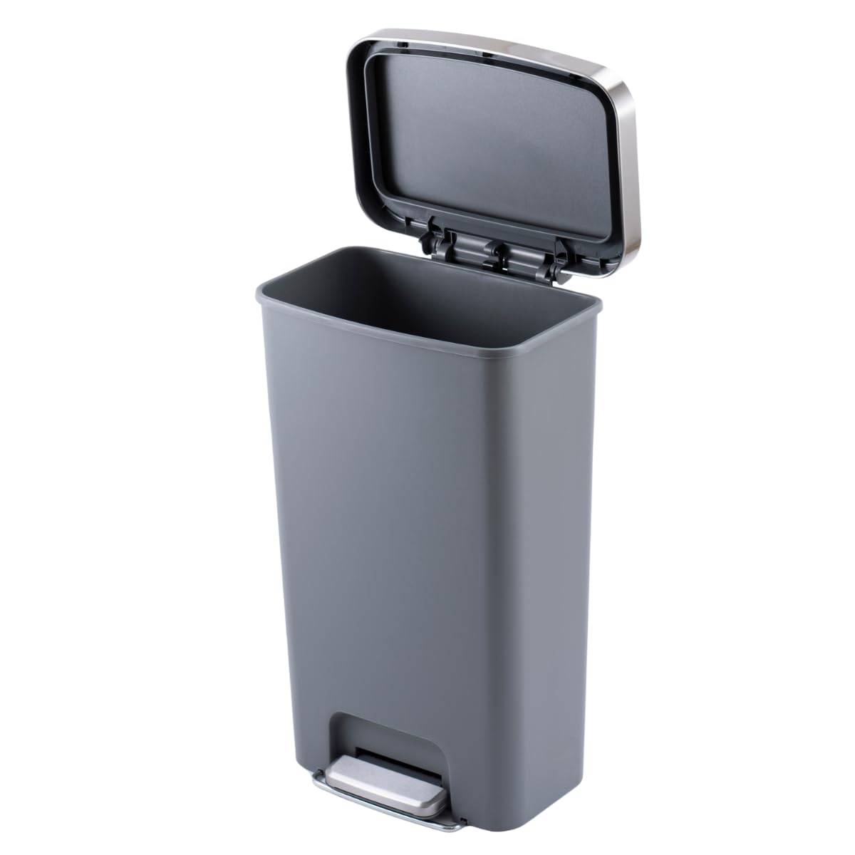 ゴミ箱 ペダル式 ハナ ステップビン グレー 45L ふた付き インナーボックス無し EK6266-45L-GR