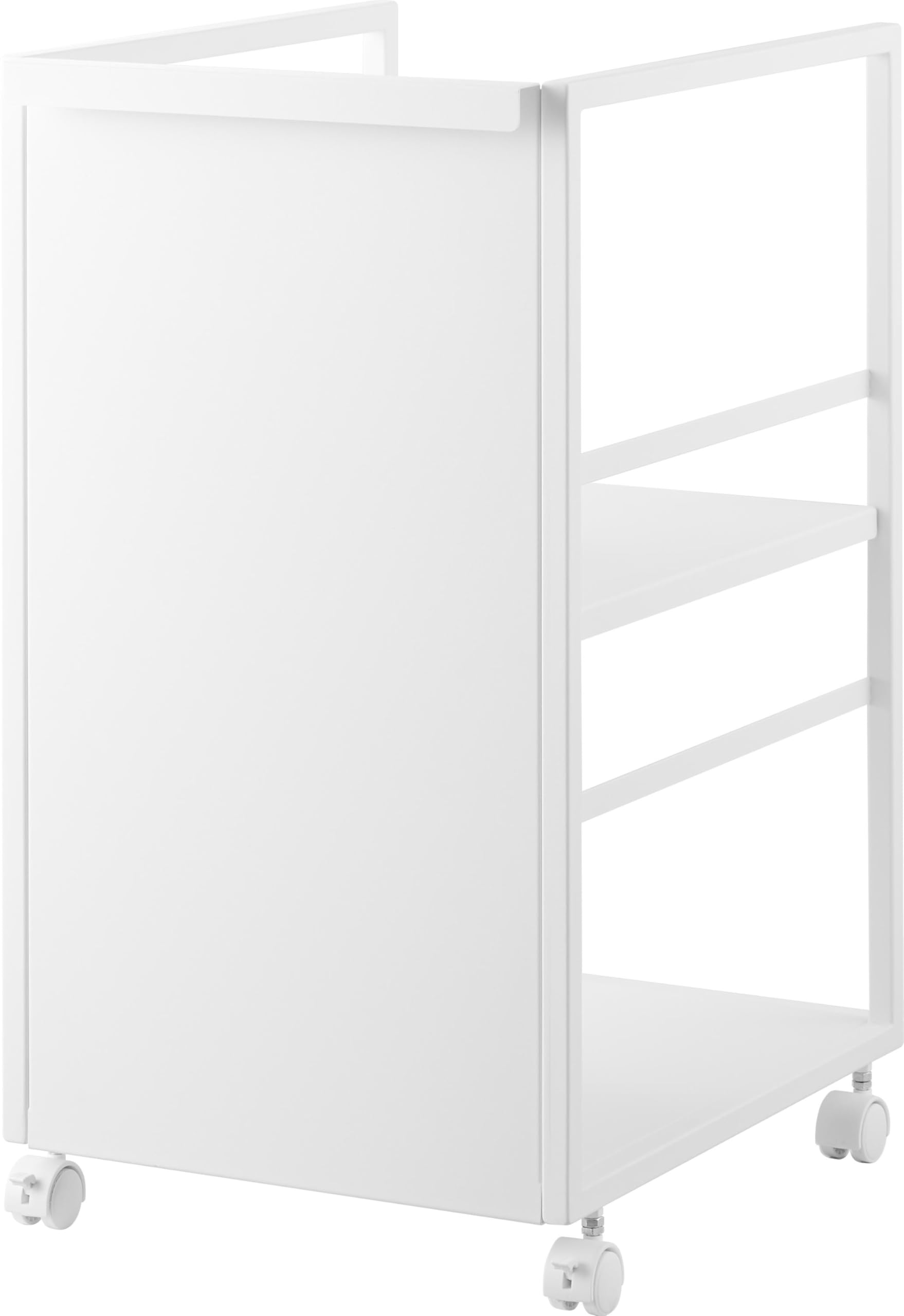 目隠し ワゴン スリム ホワイト W33.8×D42.1×H60cm(キャスター含む) タワー tower 2段 キッチンワゴン 収納ワゴン 8468