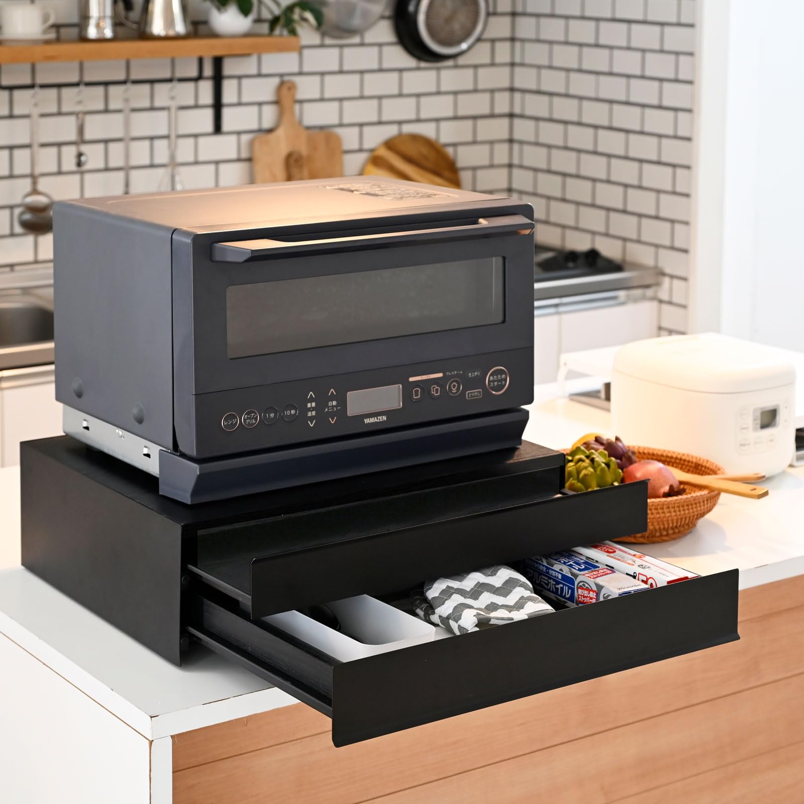 レンジ下 スライドテーブル 2段 家電下 スライドボード 引き出し キッチン 収納 ラック トレー 作業台 幅50×奥行41×高さ16cm 完成品 8,149円