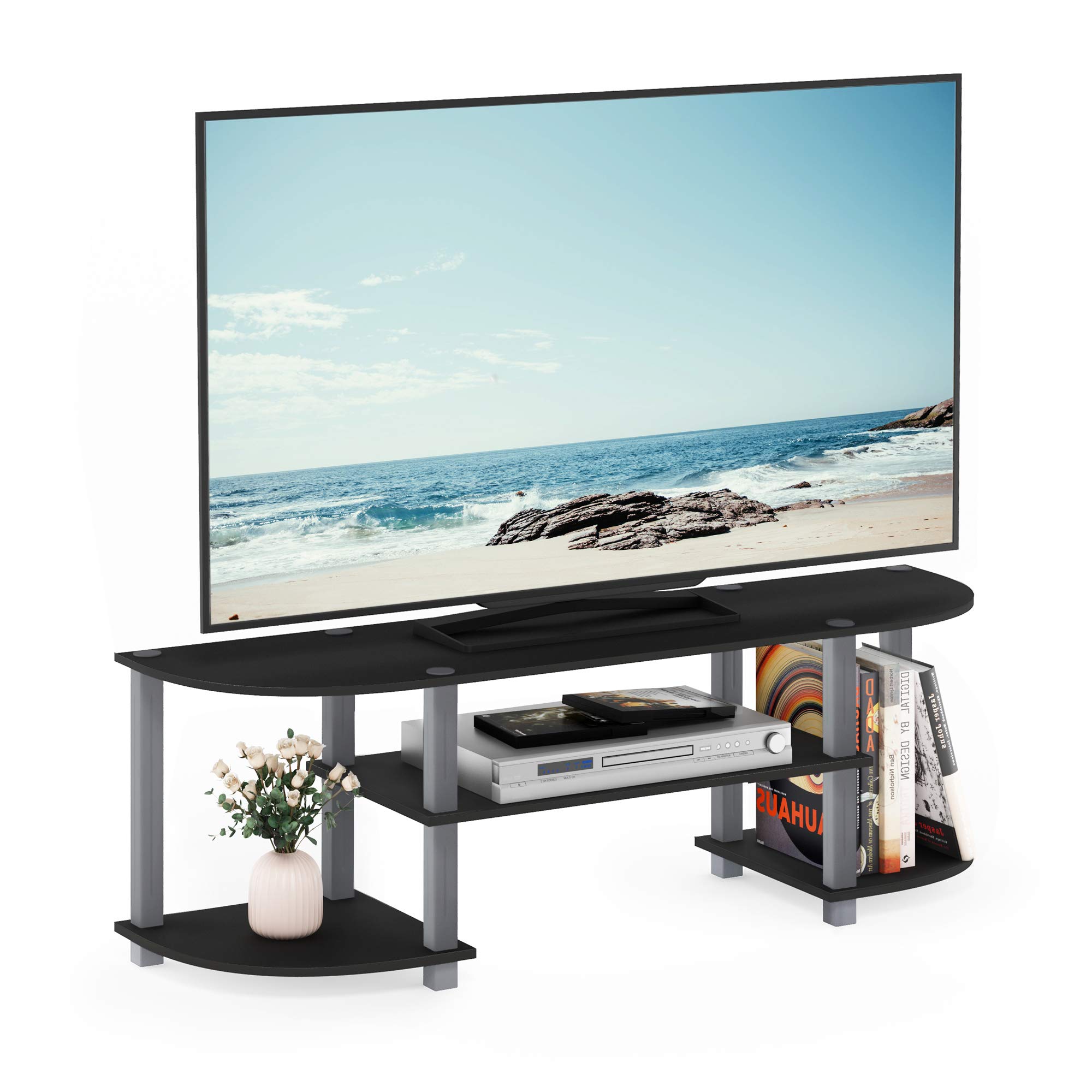 フリノ() ワイドテレビ台 55型テレビ対応 エンターテイメント/メディア収納 ブラック/グレー ?幅120×奥行34×高さ40cm Turn-S-Tube 【