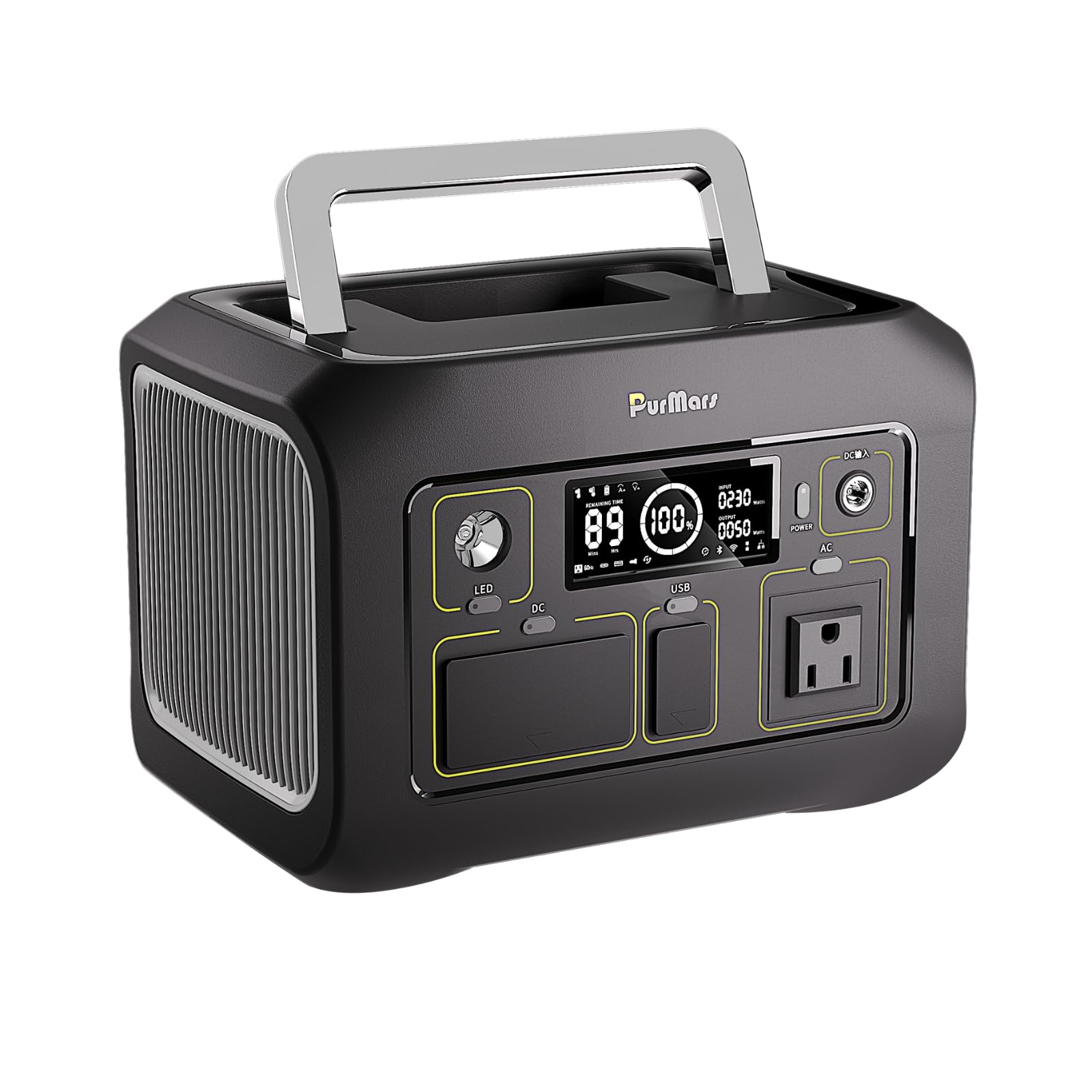 【送料無料】PurMars ポータブル電源 300 w (500 w ピーク)、288Wh (90,000mAh) ソーラー発電機 110 v 純正正弦波 AC コンセント、Lifep|空筆店