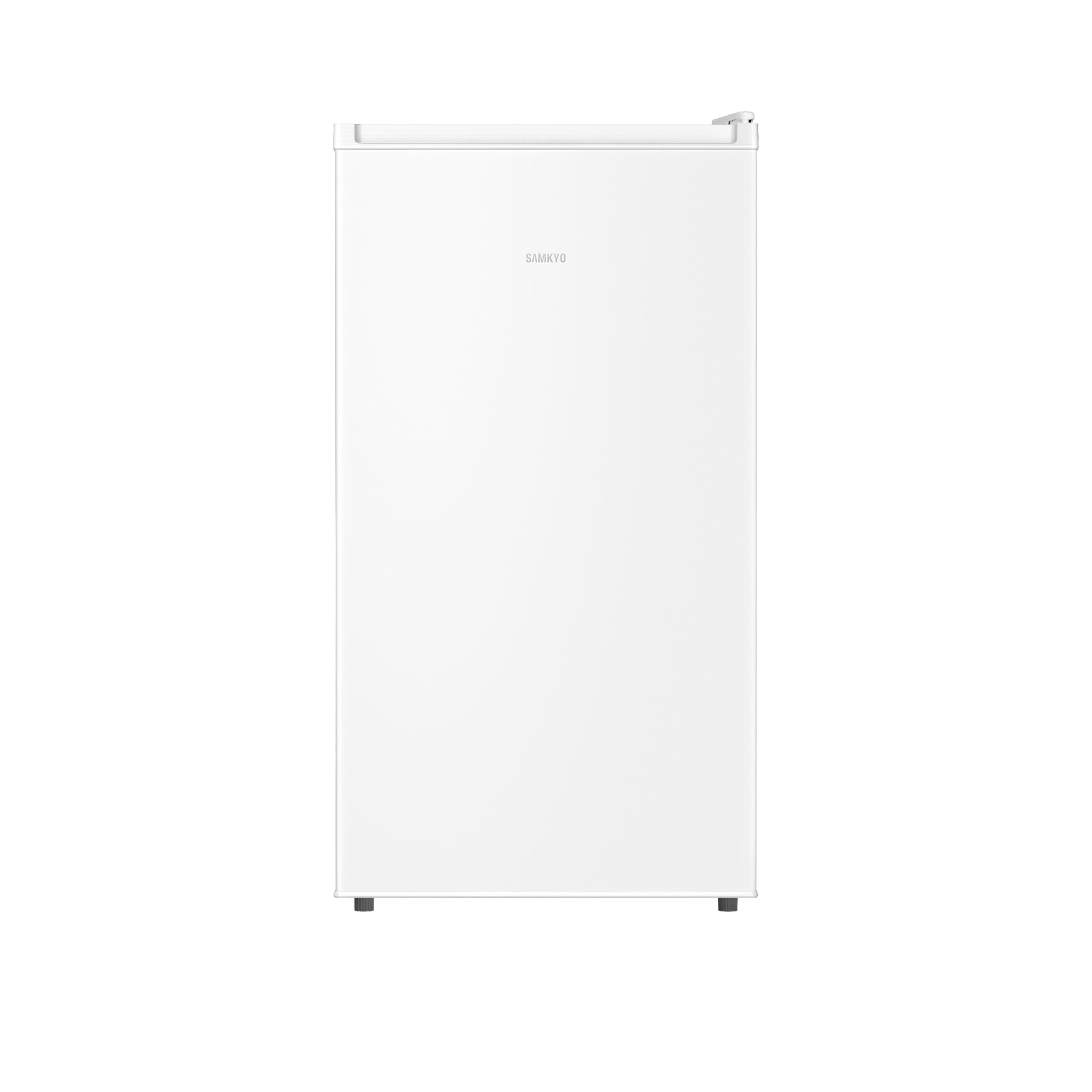 【送料無料】SAMKYO 冷蔵庫 小型 95L スリム 幅44.4cm 直冷式 右開き 1ドア 静音 耐熱天板 一人暮らし用 GU95S ホワイト｜空筆店