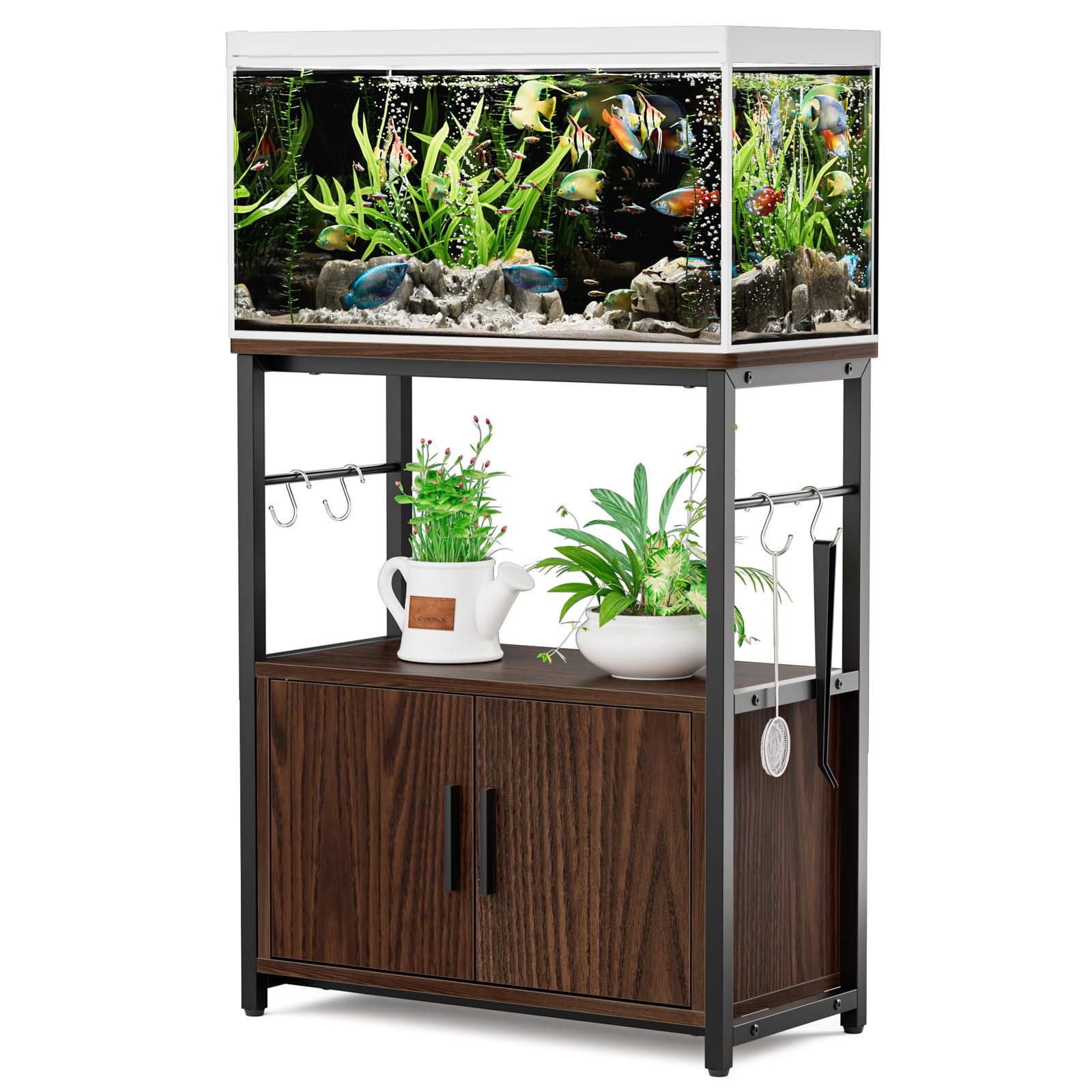 【送料無料】【10%OFFクーポン配布中】DEWEL 水槽台 60cm 水槽 台 ラック 棚 スタンド キャビネット/配線溝付 水槽棚 総耐荷重約200kg|空筆店