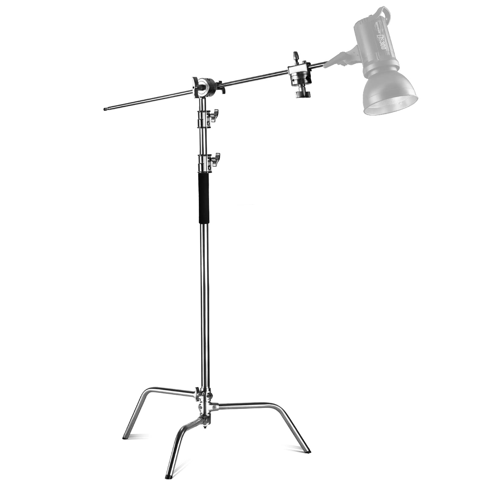NEEWER Cスタンド センチュリースタンド ブームアーム付き プロ100%ステンレス鋼製 最大高さ320cm 撮影用ライトスタンド 頑丈 128cm保持|空筆店