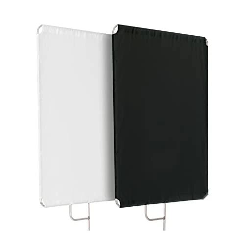 【クーポンで10％OFF！！】【送料無料】Selens 撮影用 フラッグパネル レフ板 60x75cm ディフューザー+ブラックリフレクターキット ステ