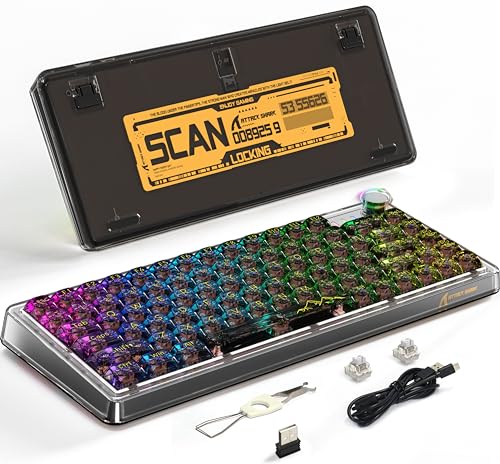【クーポンで10％OFF！！】【送料無料】MAMBASNAKE K75メカニカルキーボードガラス軸ホットスワップメBluetooth /2.4G/USB-C接続3モード