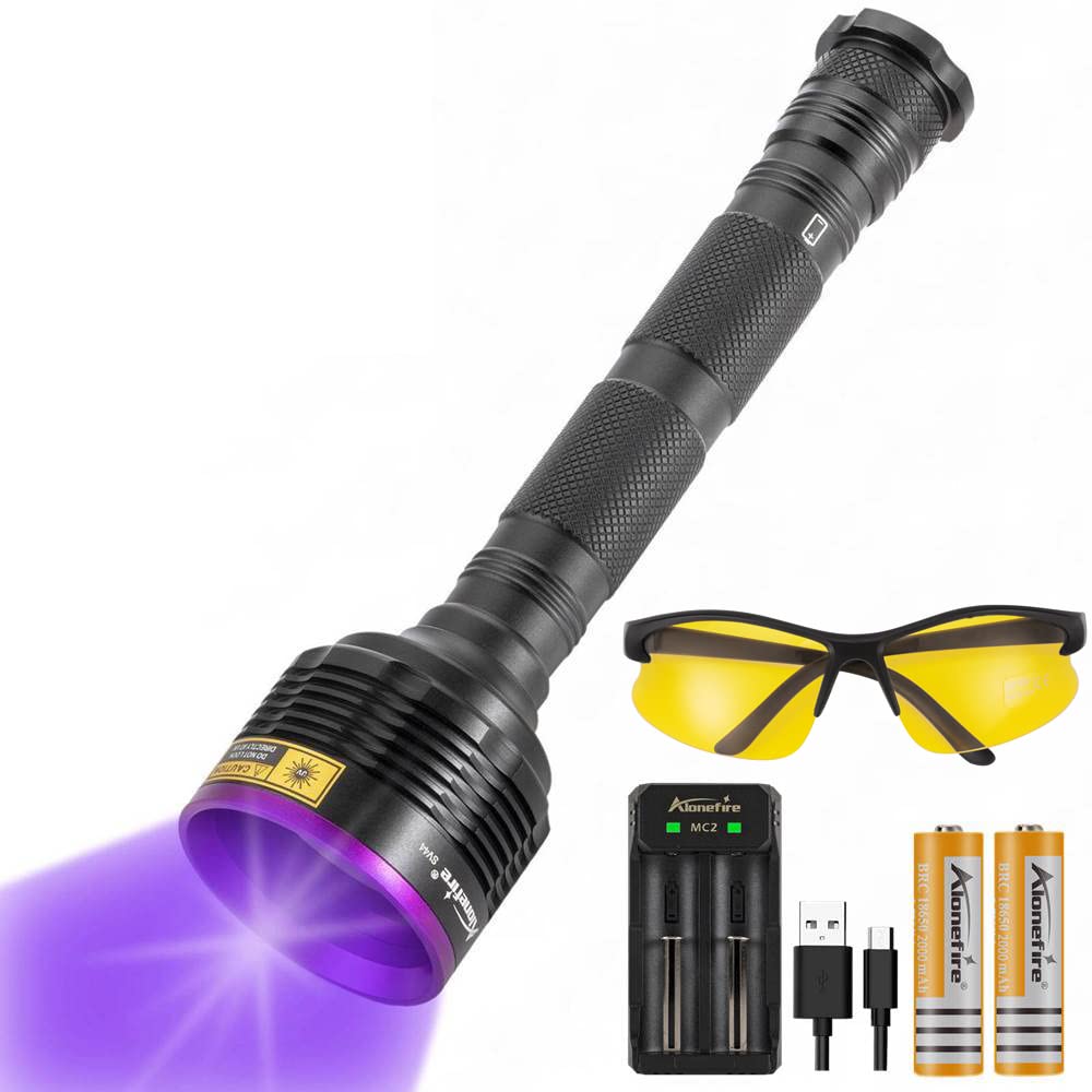 【クーポンで10％OFF】【送料無料】Alonefire SV44 20W 紫外線 ブラックライト 強力 UV LED ライト 波長365nm USB充電式 アニサキスライ