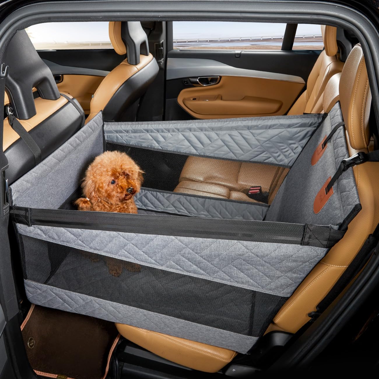 【2026新型】愛玩動物 運転居敷き 犬 車 居敷き うしろ側居敷き 臥榻 大型犬 二分の一 雨合羽 運転ボックス席 上滑り打ちきり 耐摩 折り畳み 全車種 汚れた状態押しとどめる 車犬鉄道車両居敷き ペットドライブボックス ハンモック 全種犬用 黒いこと 薄墨色 車用伏せ籠 犬車に乗せるグッズ