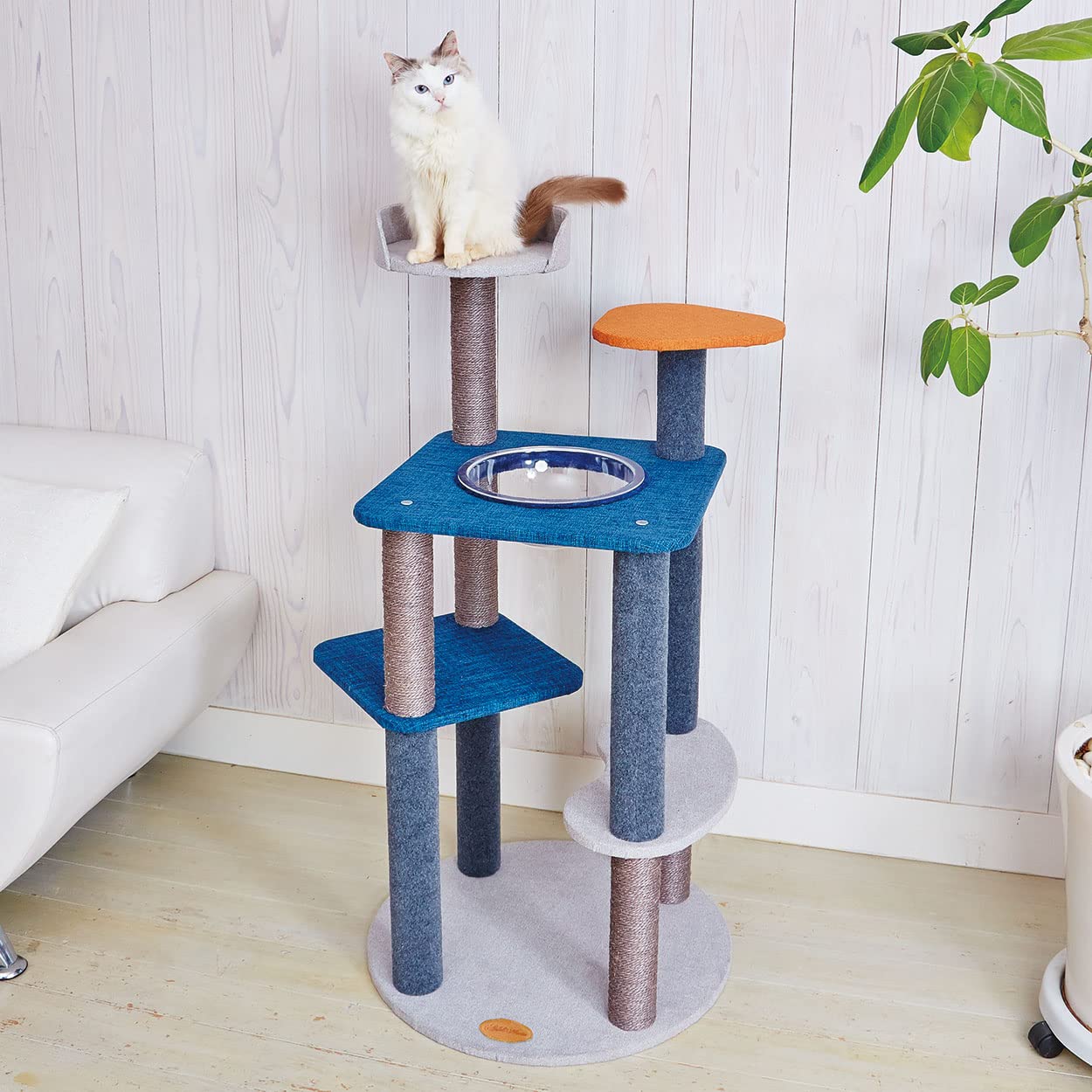 猫用タワー ねこまどフロートテラスキャットポール