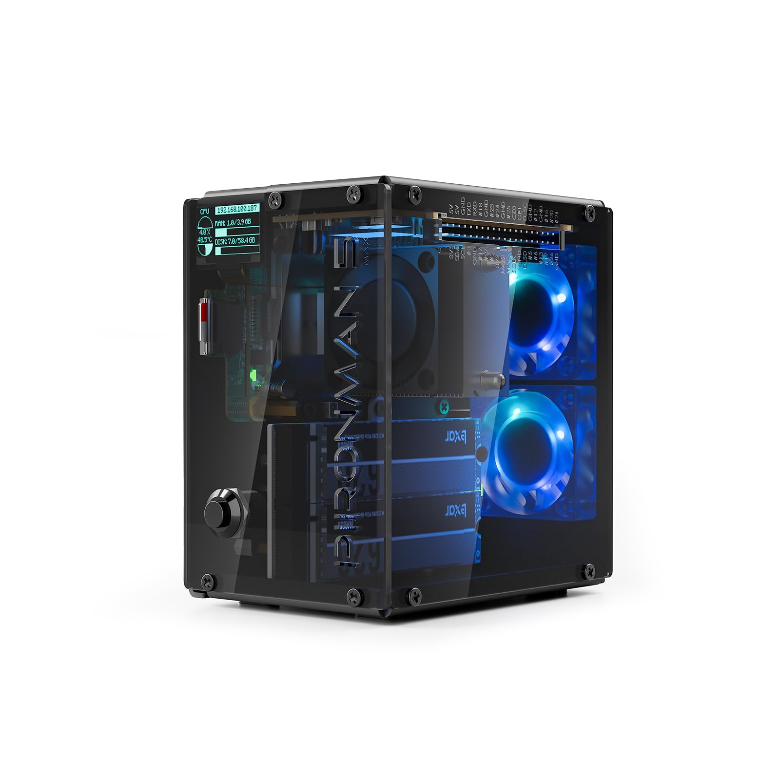 - デュアル . D PCIe ケース（Raspberry Pi 5用）NAS/RAID 0/1対応、Hailo-8L