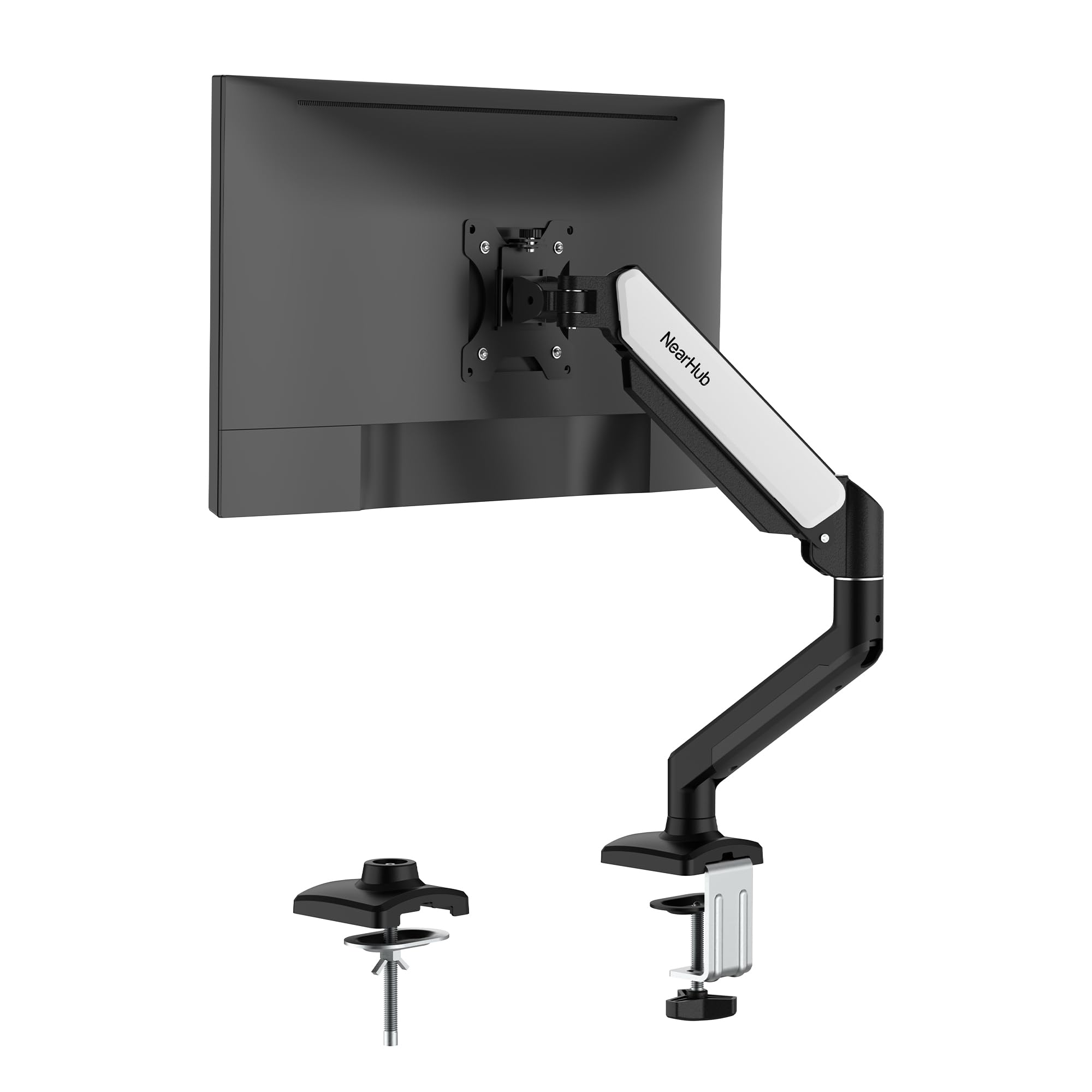 モニターアーム シングル 画面 saアーム 75×75mm/100×100mm 13～32型対応 耐荷重10kg ガス圧式 多角度調整 縦横回転対応
