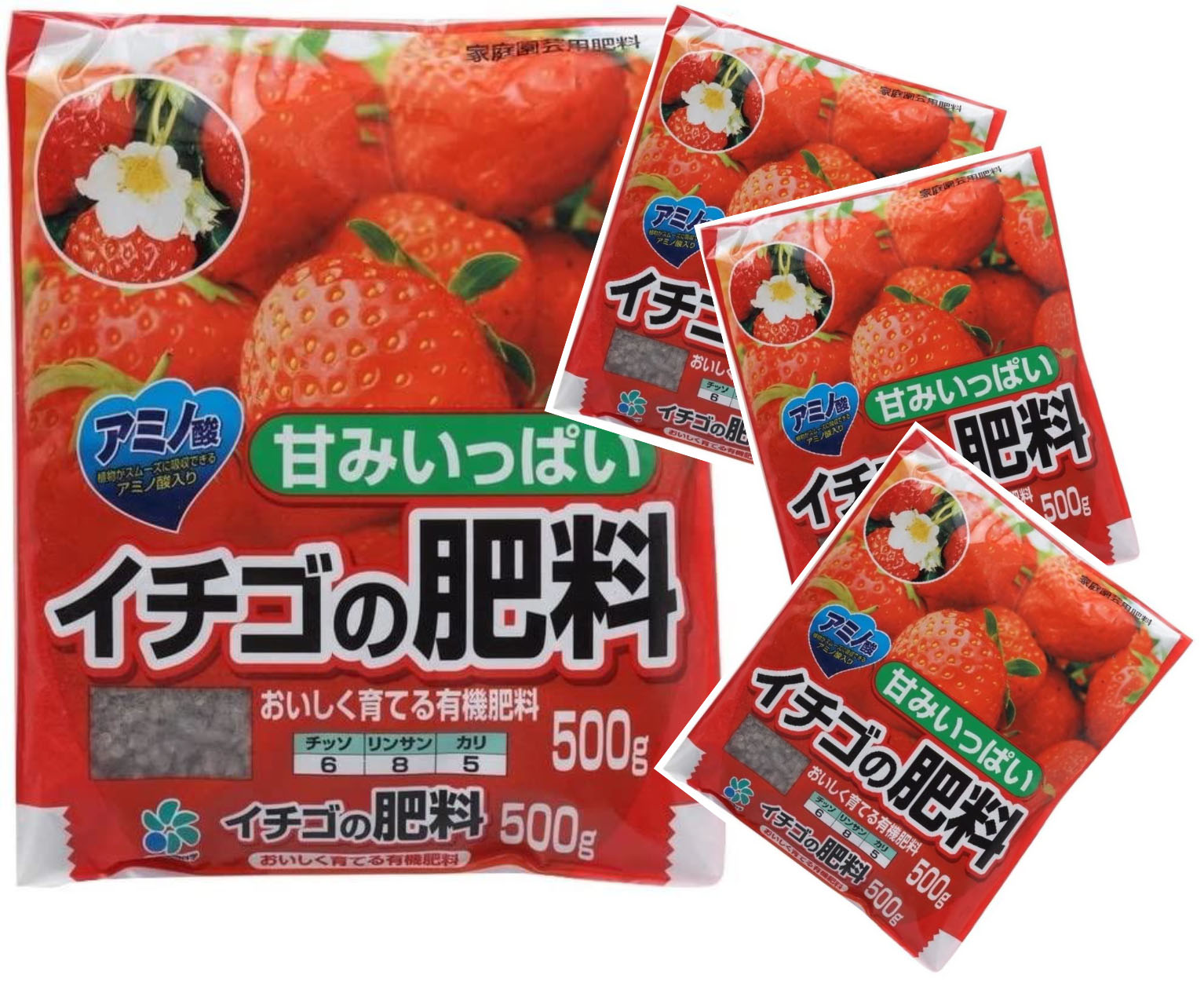 楽天市場 自然応用科学 イチゴの肥料 500g 4個セット センター発送 ソラニワ