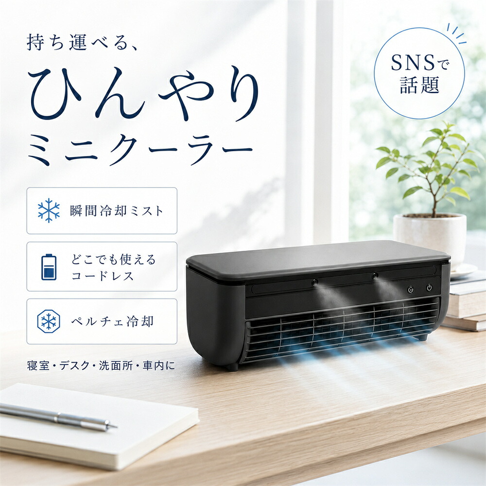 【2026最新モデル】冷風機 冷風扇 卓上 小型 充電式 ミニクーラー 卓上エアコン ポータブル冷風機 冷却ミスト ミストファン 扇風機 3段階風量調節 静音 省エネ LEDライト 大容量タンク 熱中症対策 オフィス 寝室 キャンプ アウトドア 持ち運び便利 コンパクト 夏家電｜SORARA