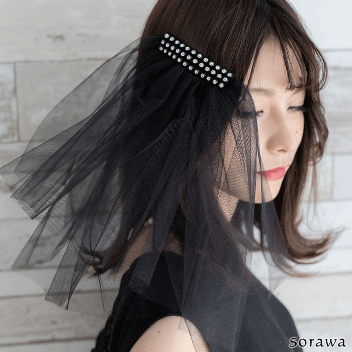 vintage チュール ヘッドドレス ヴィンテージ クリームフラワーxチュールヘッドドレス - CHIROL