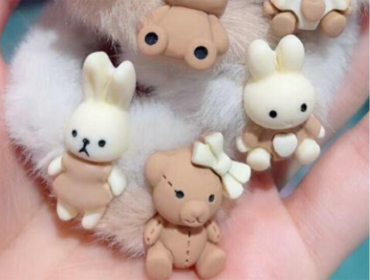 通販 うさぎとくまのふわモコシュシュ Qdtek Vn