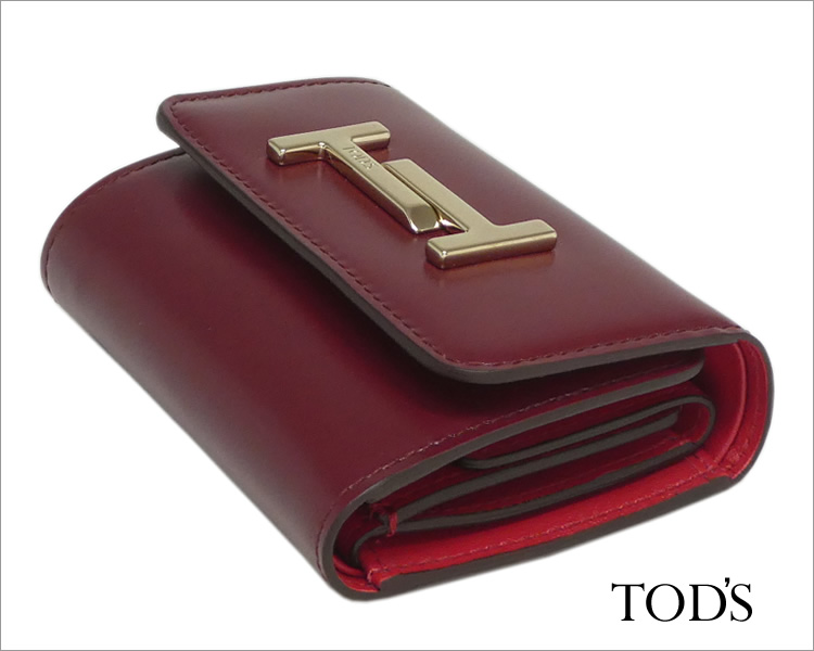 【楽天市場】トッズ tods 三つ折り財布 Double T スムースレザー TOD'S XAWAMEB3100 M73 6Q61