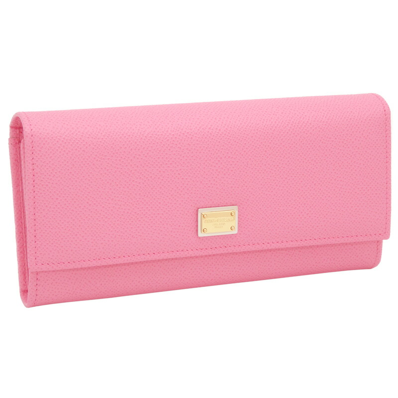 ドルチェ＆ガッバーナ DOLCE\u0026GABBANA ウォレット Dauphineカーフスキン ロゴタイプ一皿 BI0087A100180424 弗ガバ 二つ折り 長紙入れ サクラ色 レディース 【新品 新作 未当て嵌める 置き目品】