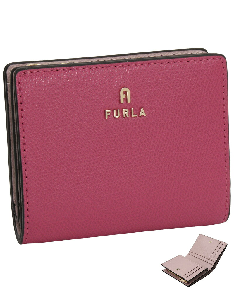 【2026年春夏 新作】 フルラ Furla Camelia パウダーコンパクト紙入れ S VELVET PINK+COROLLA int. サクラ色 WP00307_ARE000_1007_4504S カメリア 二つ折りスモール紙入れ 御釣り入れ付紙入れ レディース 【新品 新作 未当て嵌める 置き目品】