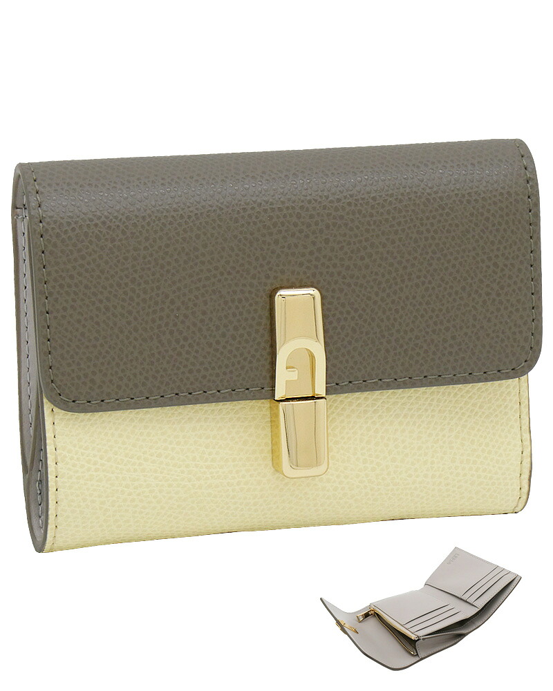【2026年秋冬 新作】 フルラ FURLA Iride コンパクト財布 S MUDDY GRAY+CREMINO マッディーグレー+クリームイエロー WP00564_ACO000_1007_5139S イリデ 三つ折り コンパクトウォレット レディース 【新品 新作 未使用 正規品】｜sorfege