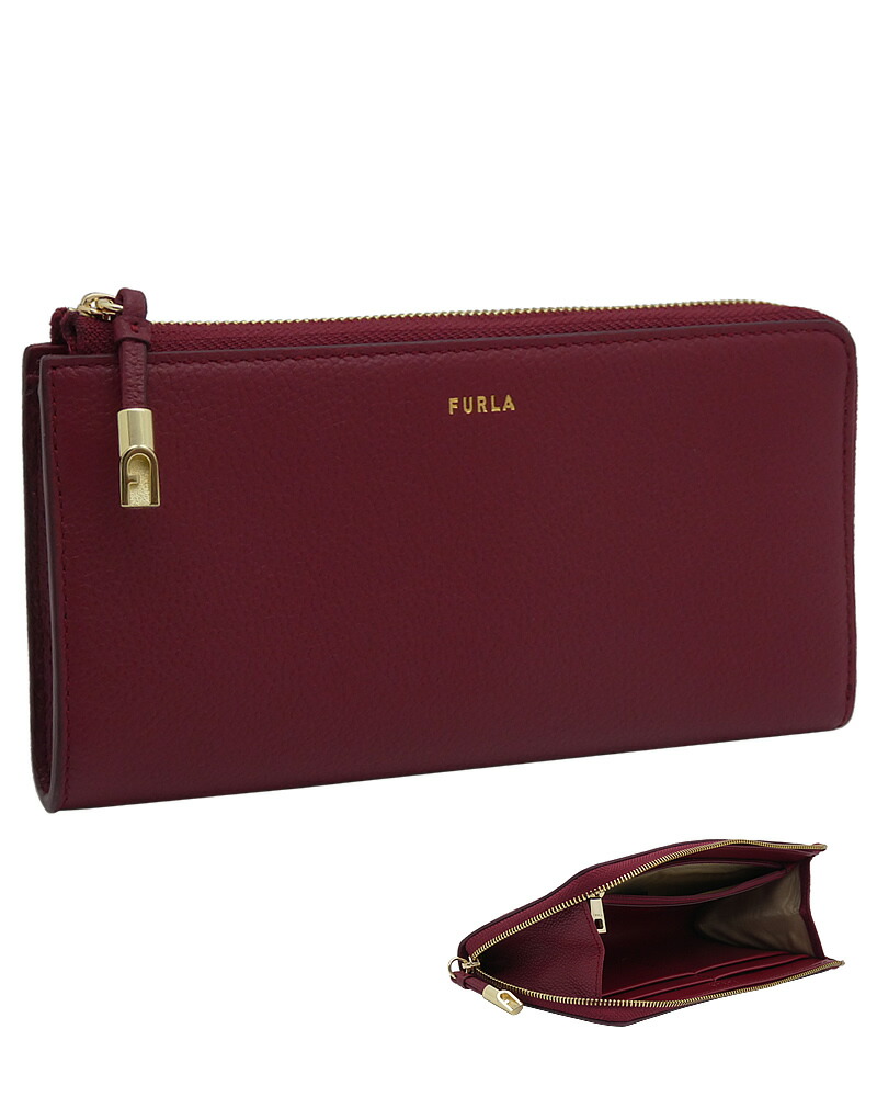 【2025年秋冬 新作】 フルラ Furla Goccia ジップアラウンド L CILIEGIA d ダークレッド WP00471_BX3036_1007_CGQ00 ゴチャ L字ファスナー 長財布 レディース 【新品 新作 未使用 正規品】