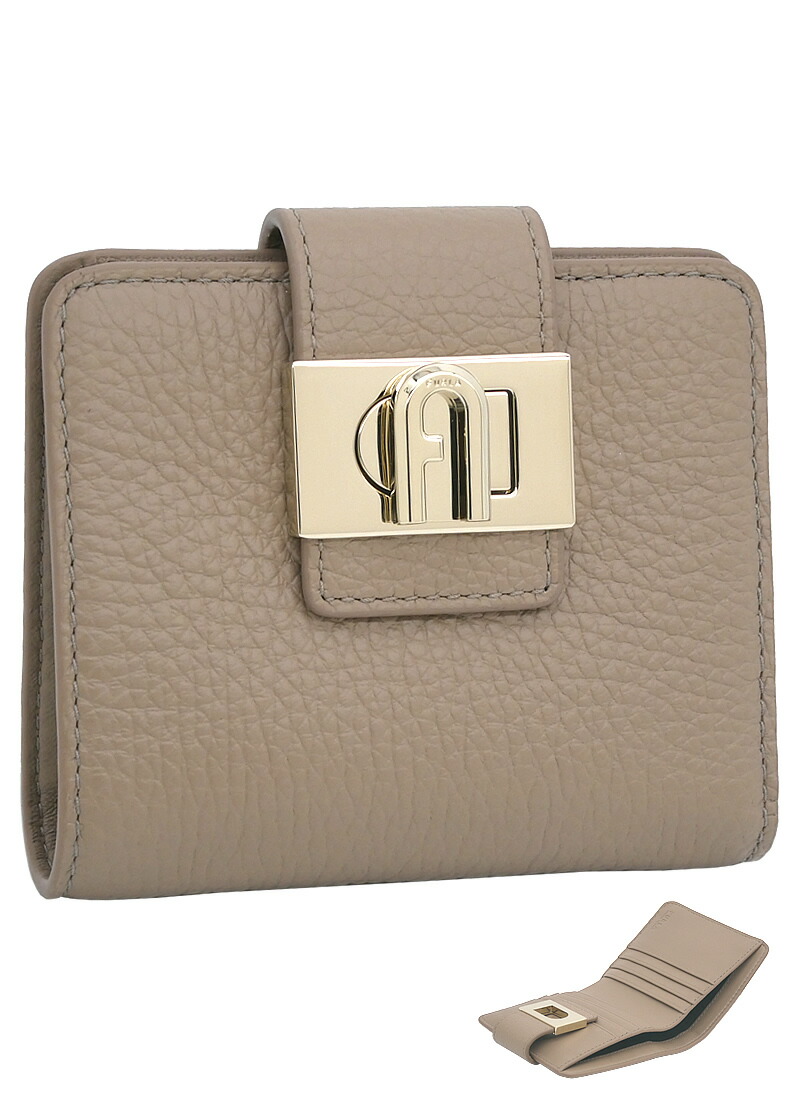 極美品✨️FURLA フロー コンパクトウォレットM 二つ折り財布 ブラウン FURLA - フルラ FURLA 財布 二つ折り FLOW Mサイズ コンパクト