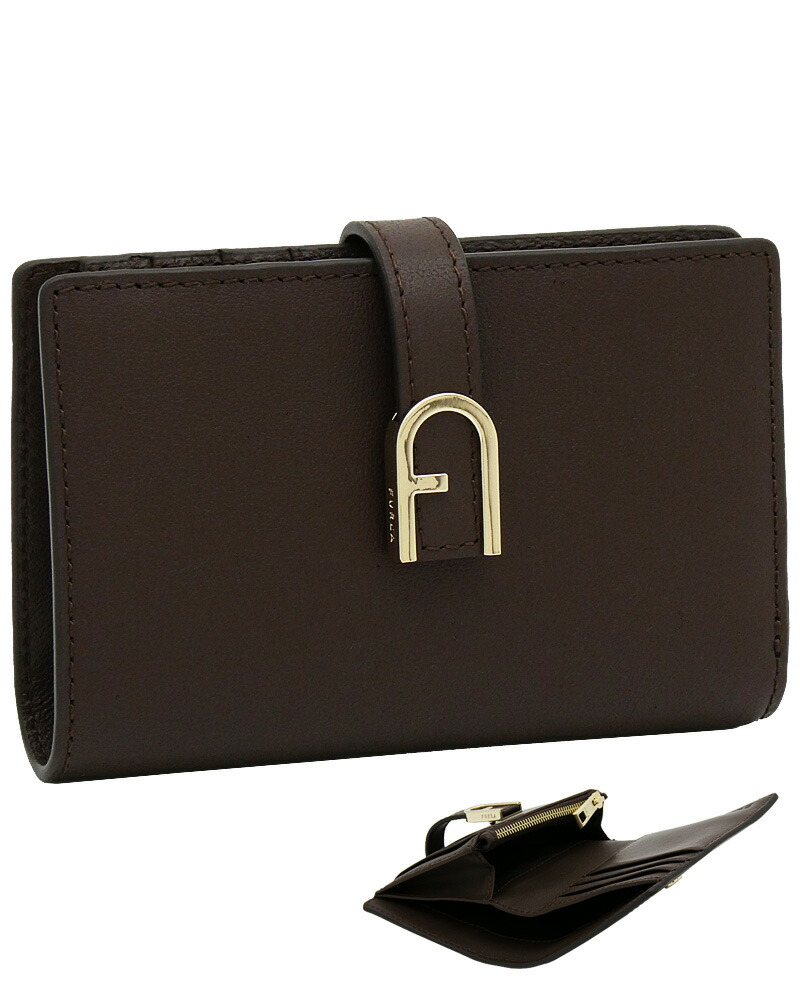 【2025年秋冬 新作】 フルラ Furla Flow コンパクト財布 M ESPRESSO ダークブラウン WP00401_BX2045_1007_4284S フロー 二つ折り コンパクトウォレ レディース 【新品 新作 未使用 正規品】