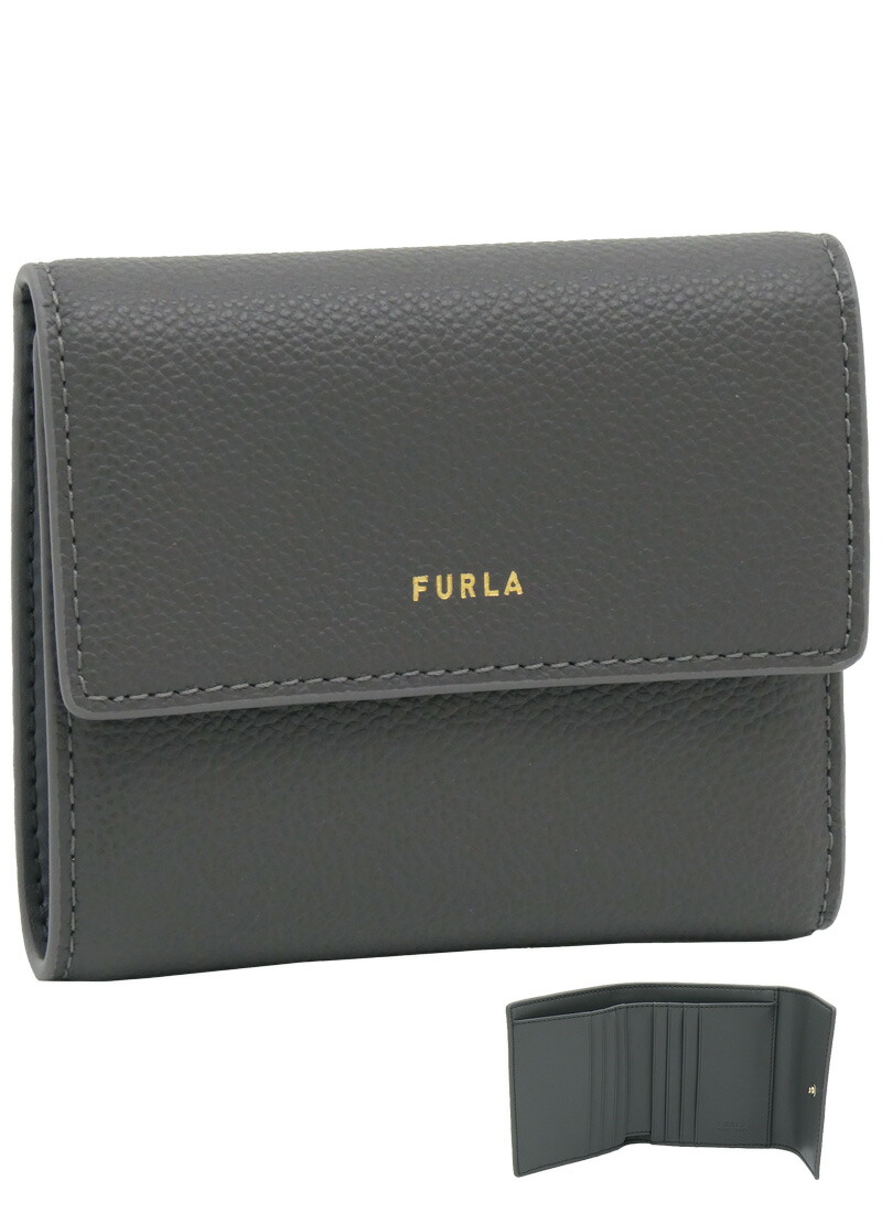 【2025年秋冬 新作】 フルラ Furla Goccia コンパクトウォレット M URBAN GRAY 薄墨色 WP00469_BX3036_1007_4283S ゴッチャ 三つ折り 札入れ 御釣り入れ付 レディース 【新品 新作 未当て嵌める 置き目品】 財布・ケース-レディース財布