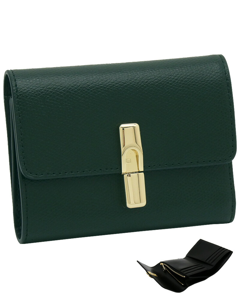 【2026年春夏 新作】 フルラ FURLA Iride コンパクト財布 S DEEP GREEN+NERO int. ダークグリーン WP00564_ARE000_1007_4513S イリデ 三つ折り コンパクトウォレット レディース 【新品 新作 未使用 正規品】