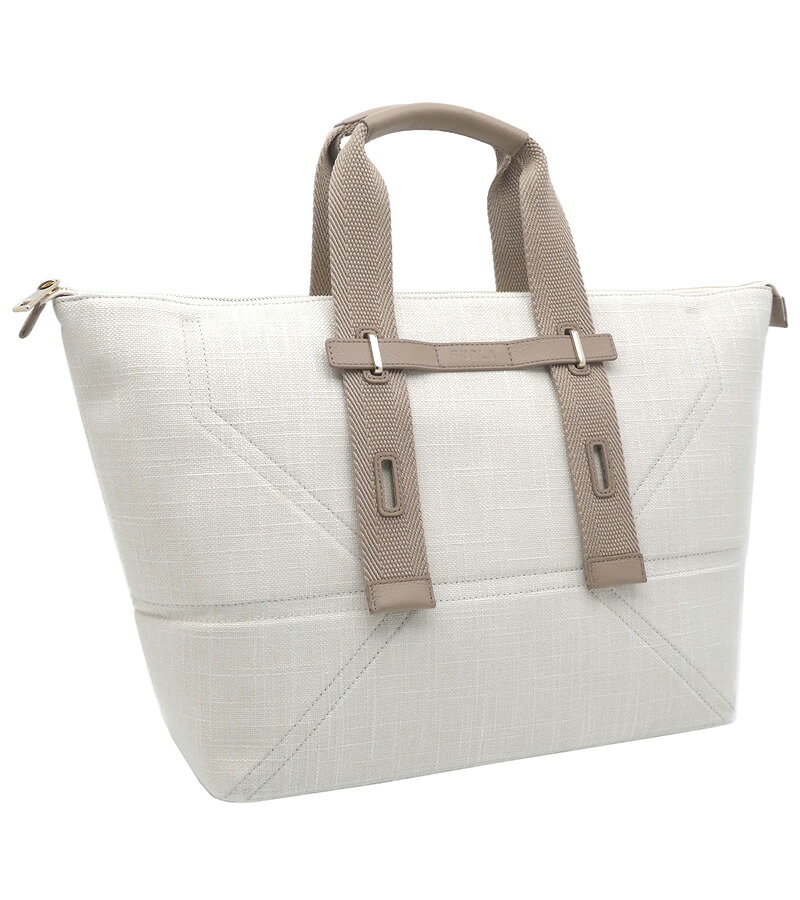 フルラ Furla Giove トートバッグ L MARSHMALLOW+GREIGE オフホワイト+グレージュ WB01198_BX3015_1007_1981S ジョベ ショッピングバッグ A4対応 レディース 【新品 新作 未使用 正規品】