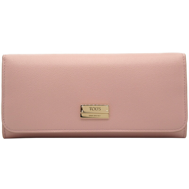 トッズ TOD\u0027S コンチネンタル なめし革 ウォレット 二つ折り長紙入れ XAWENBBA400QONM423 SILVER PINK サクラ色 レディース 【差し上げ物 ラッピング無料】【楽ギフ_荷拵え】【新品 新作 未当て嵌める 置き目品】