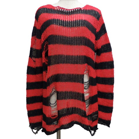 楽天市場】【中古】SEX POT / ボーダー柄ダメージニットパンクセーター