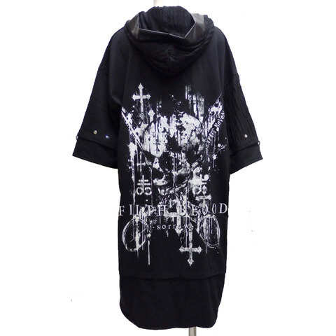 【SALE 15,990円&rarr;12,990円】SEXPOTセックスポット PUNKISH SID RING WASHER LAYERED シャツ パーカー[ FILTH BLOOD ]SB08759-10102｜ROCK SHOP SOS-足利M.W CREAM SODA 9,613円