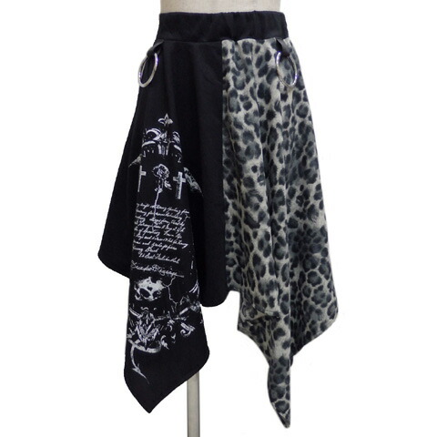 SEXPOTセックスポット PUNKISH LEOPARD BICOLOR アシンメトリースカート[ DRAKE ]SC01171-10902｜ROCK SHOP SOS-足利M.W CREAM SODA