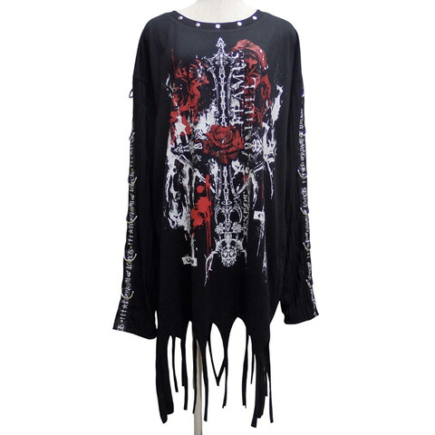 SEXPOTセックスポット DESIGN SLEEVE GOTHIC PUNK WASHER カットソー[ FLAMES HELL ]SA681469-10103｜ROCK SHOP SOS-足利M.W CREAM SODA