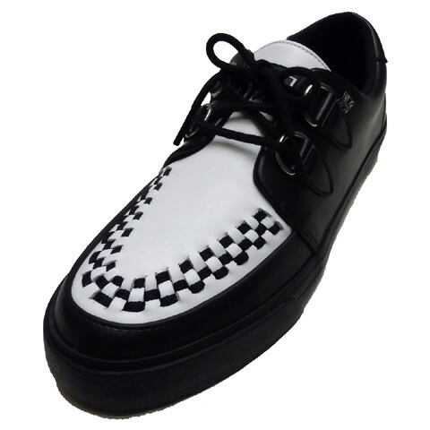 T.U.K 2-RING CREEPER SNEAKER[ BLACK ＆ WHITE LEATHER ]TUK-A9180【送料無料】画像